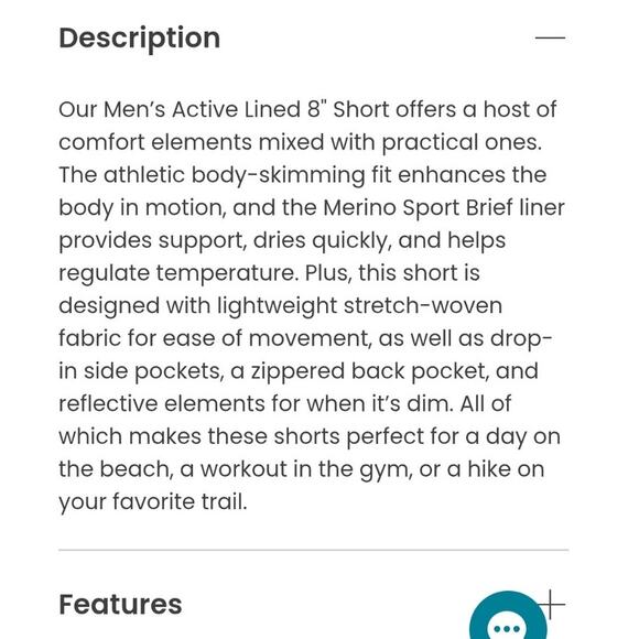 Smartwool active lined 8" shorts pockets printed horizon - Picture 9 of 10